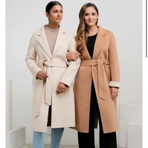 Double-faced reversible wool coat
